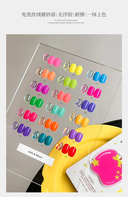 YOLLY 18 Colors Multicolor Pat Pat Nail Gel Set 2026 New High Quality Long Lasting Non-toxic UV Gel for Nail Salon DIY Wholesale