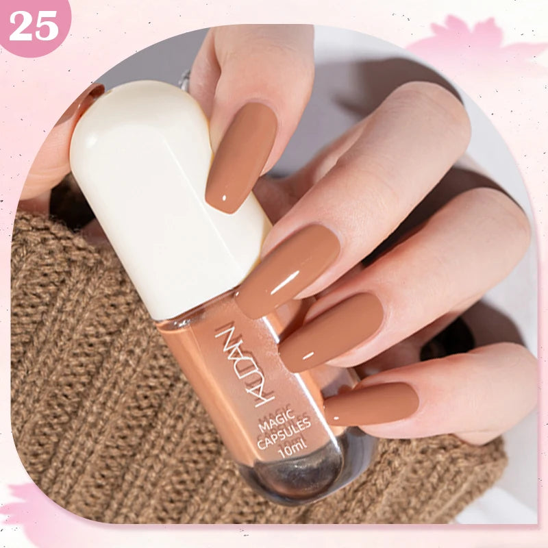 KUDAN Dark Burgundy Nail Polish, Alcohol-Free - Long-Lasting Formula Quick Drying Without Lighting, Glossy And Shiny Surface