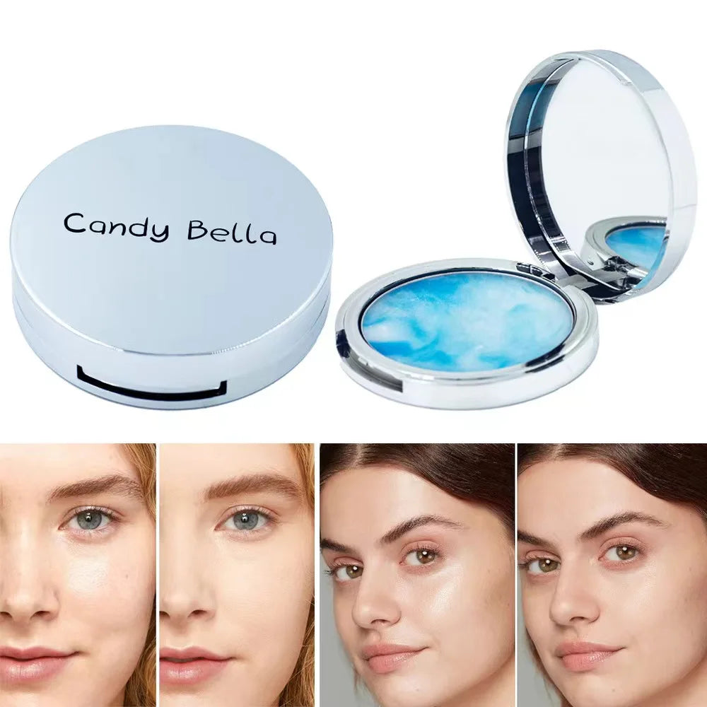 Delicate Two-Color Compact Powder Lightweight Natural Makeup Setting Portable Aesthetic Beauty Tool Smooth Transition