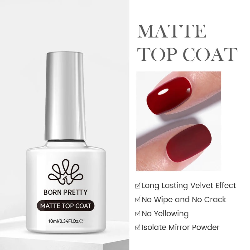 BORN PRETTY Sparkling Glass Bead Cat Magnetic Gel Nail Polish Flash White Spar Red Color Semi Permanent Soak Off UV Gel Varnish