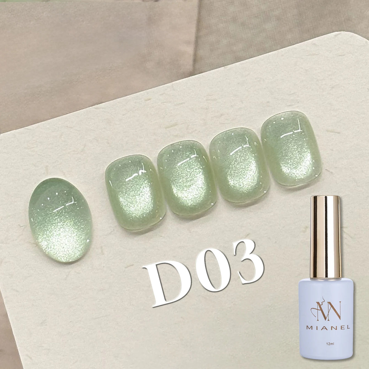 MIANEL 1-16PCS Light Smoke Magnet Cat Eye Gel Nail Polish 2025 New Glass Bead Nude Pink Nail Glue Pink Nails Blue Nails Nail Art