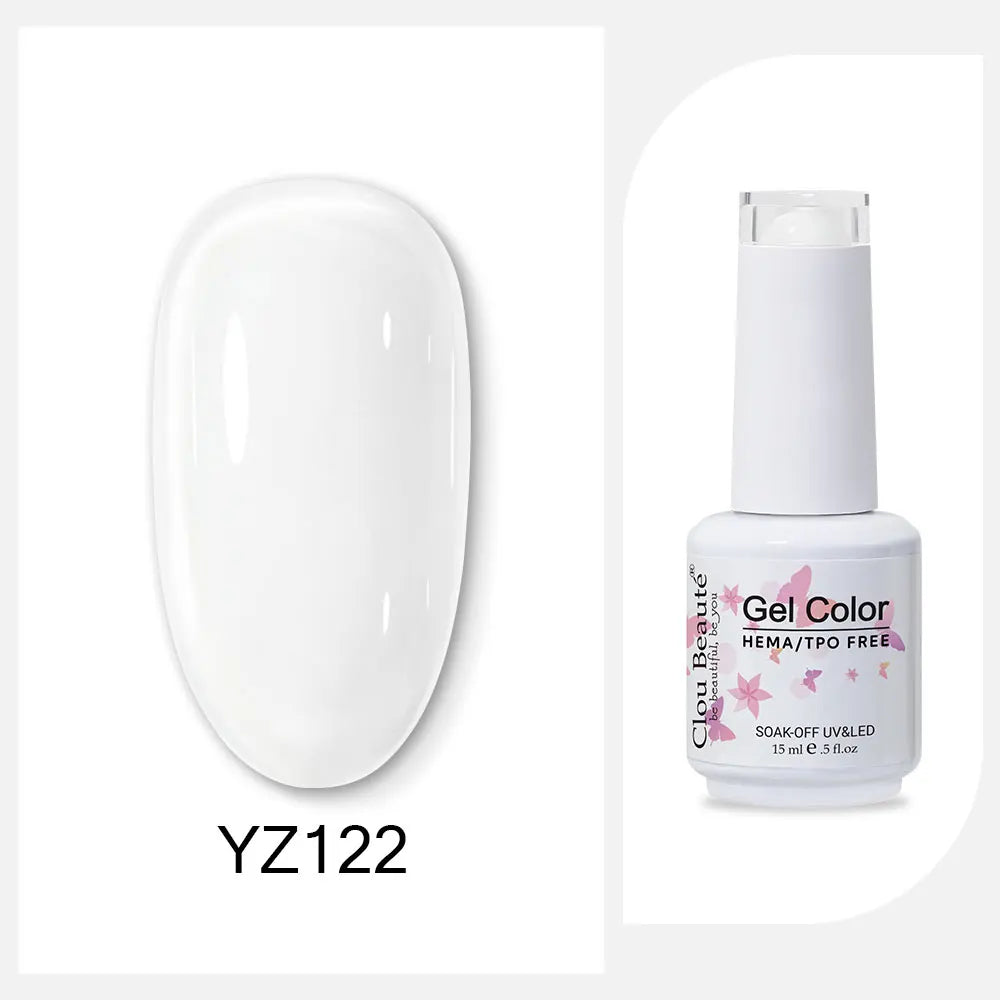 Clou Beaute 15ml Red Black White Green Neon Gel Nail Polish Base Top Coat Velvet Top 400 Colors Semi Permanent Gel Nail Varnish