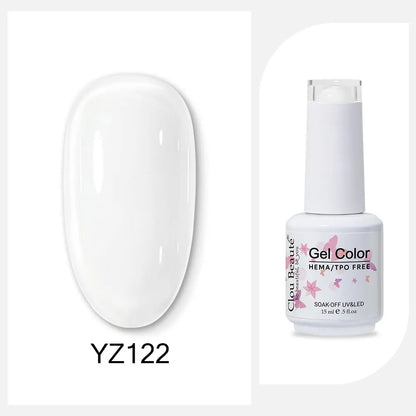 Clou Beaute 15ml Red Black White Green Neon Gel Nail Polish Base Top Coat Velvet Top 400 Colors Semi Permanent Gel Nail Varnish