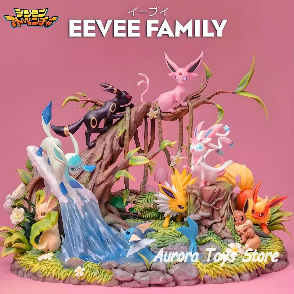 27cm/10.63in Anime Pokemon Figure Eeveelution Action Figure PVC Model Statue Collection Desktop Decoration Toys Gifts