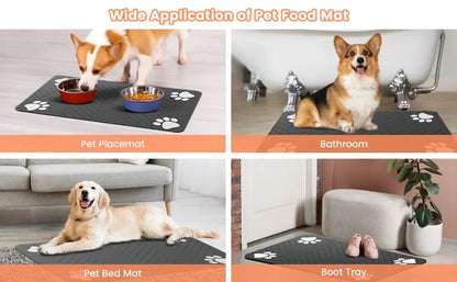 S（little kitten ）、M、L bsorbent Pet Feeding Mat, Waterproof Placemat for Dog & Cat Food & Water Bowls, Quick-Dry Rubber Backing