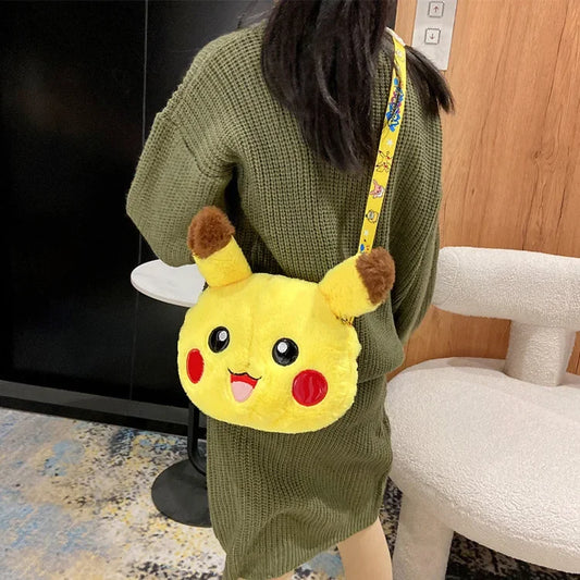 Pokemon Cute Plush Crossbody Bag Anime Figure Messenger Bag Large Capacity Storage Bag Cartoon Cosplay Birthday Party Gift