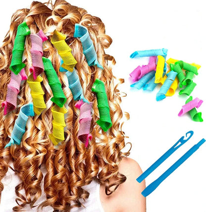 18Pcs Magic Hair Curler Wave Formers Set - DIY Hair Styling Tool Hair Accessories Rollers for Women