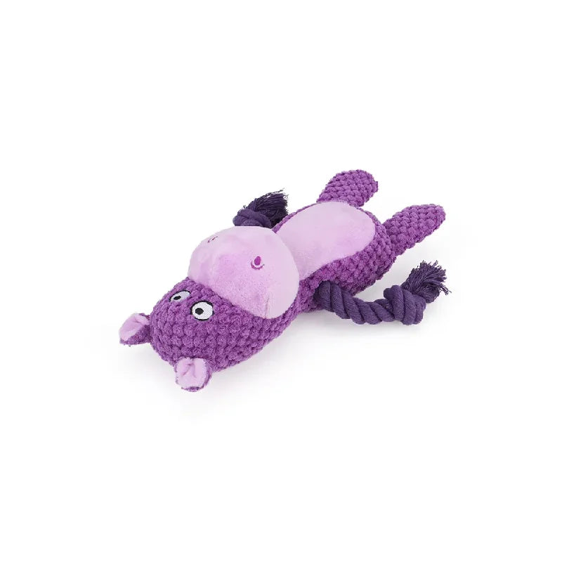 Cute Animal Rope Dog Toy Cute Plush Puppy Chew Pet Squeak Knot Toy Cartoon Rabbit Monkey