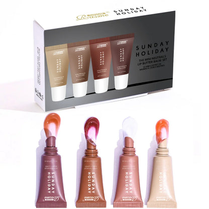 Vanilla Beige Lip Balm Moisturizing Transparent Lipstick Set Smooth Soft Tube Mirror Lip Gloss Lip Makeup
