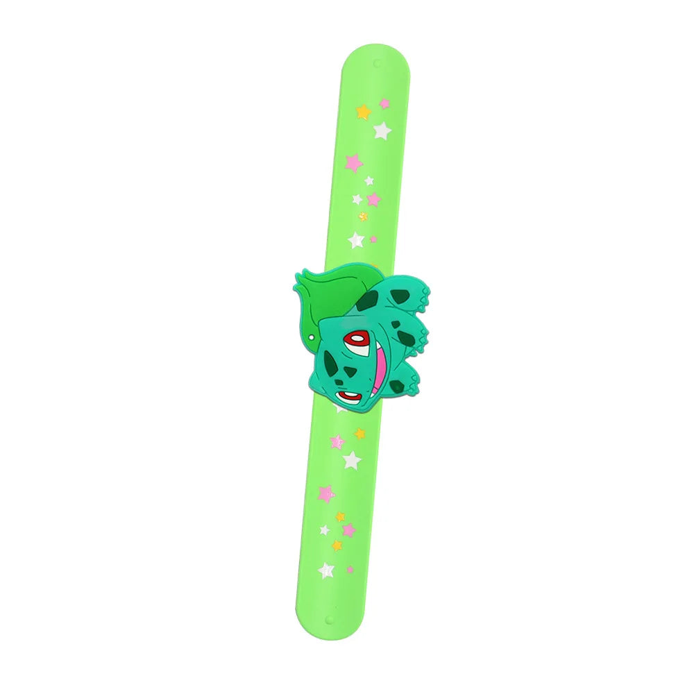 Pokemon Slap Bracelet Kids Pikachu Birthday Decoration PVC Anime Wristband Child Slap Band Puzzle Toy Boys Girls Birthday Party