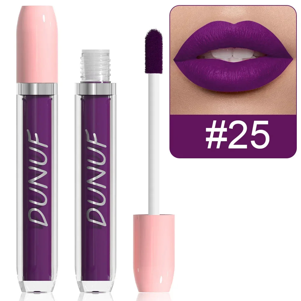 25 Color Velvet Matte Lipstick Liquid Waterproof Sexy Red Matte Lip Glaze Non-Stick Halloween Makeup Not Easy To Fade Lip Gloss