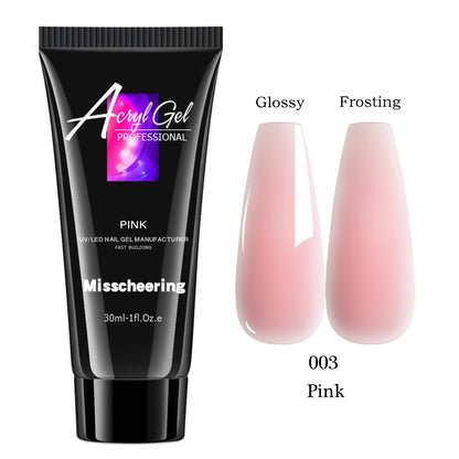 30ml Solid Color Nail Extension Gel Nail Build Poly  Acrylic Gel Uv Led Quick Extension Of Crystal Model Painless Crystal Glue