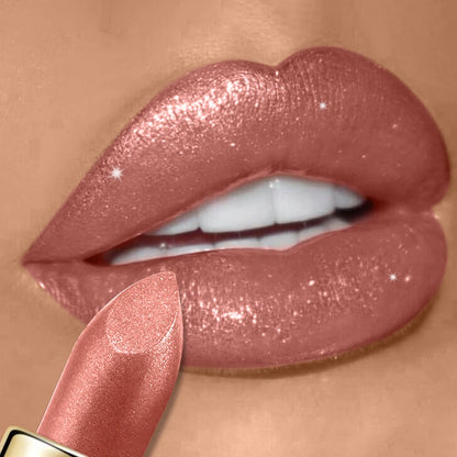 10  Colors Glitter Lipstick Waterproof Long Lasting Diamond Pearlescent Metallic Lipstick Lipgloss Women Lips Makeup Cosmetic