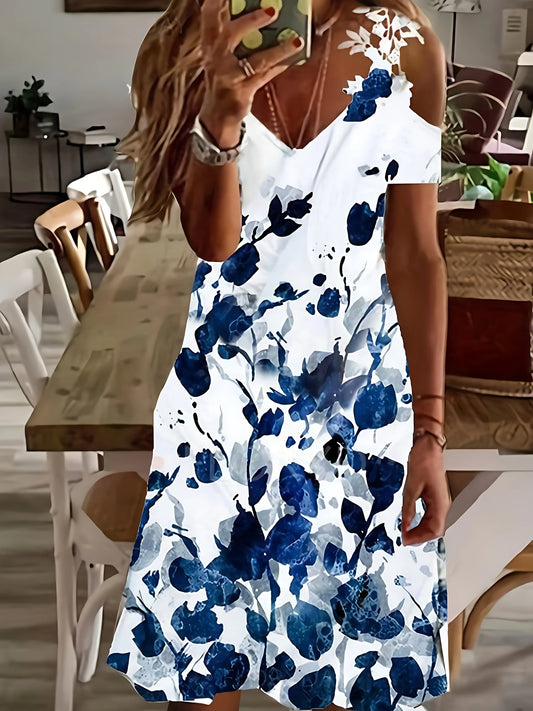 Women's Strapless Lace Batwing Sleeve Dress Print Skirt 2026 Fashion Elegant Maxi Dress for Special Occasions