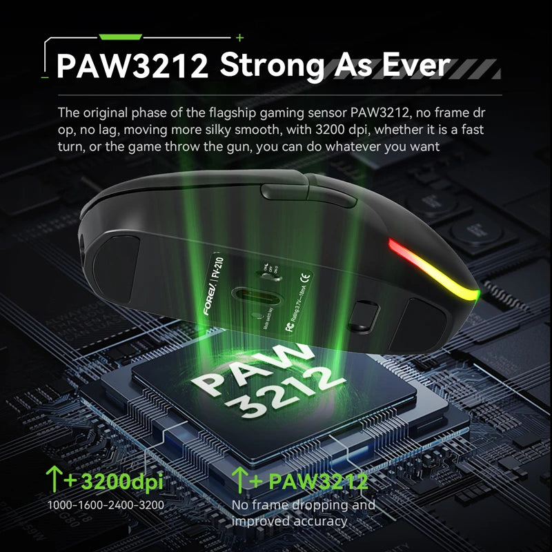 Stylish Lightweight Tri-Mode Bluetooth Wireless Mouse Rechargeable Silent Mouse Low Latency for Gaming Esports Office Work