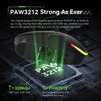 Stylish Lightweight Tri-Mode Bluetooth Wireless Mouse Rechargeable Silent Mouse Low Latency for Gaming Esports Office Work