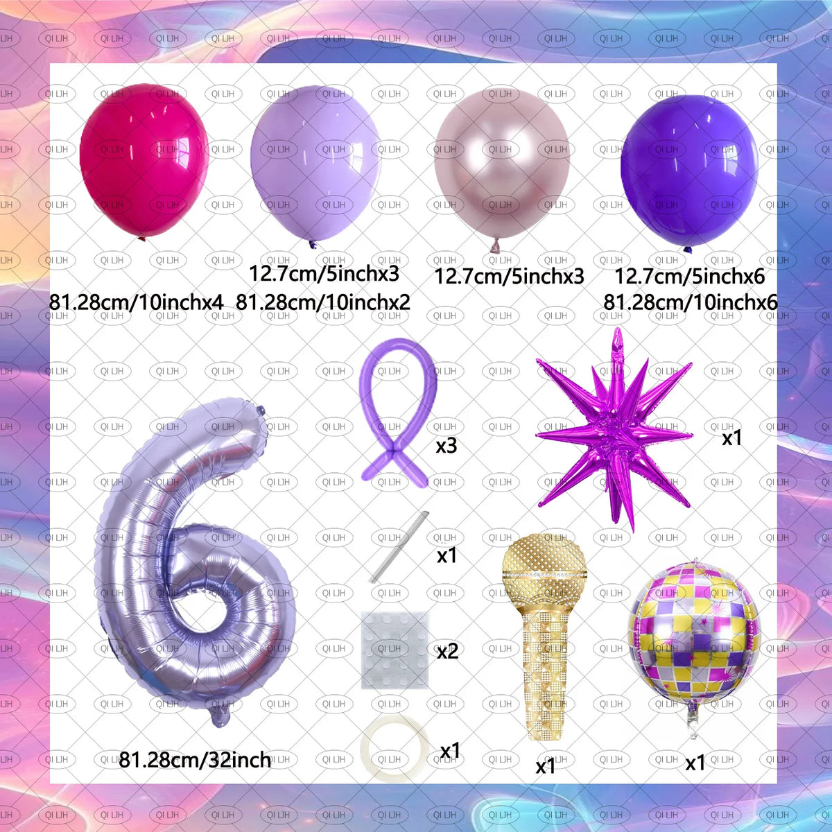 34pcs K-pop music girl group idol hunter theme disco rock party balloon set birthday party music festival concert decoration