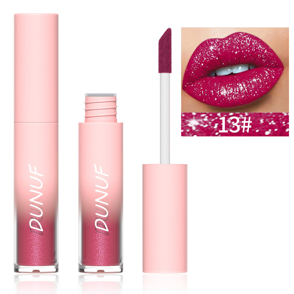 18 Color Sexy Red Diamond Glitter Lip Gloss Metallic Waterproof Long Lasting Matte Shimmer Liquid Lipstick Women Makeup Cosmetic