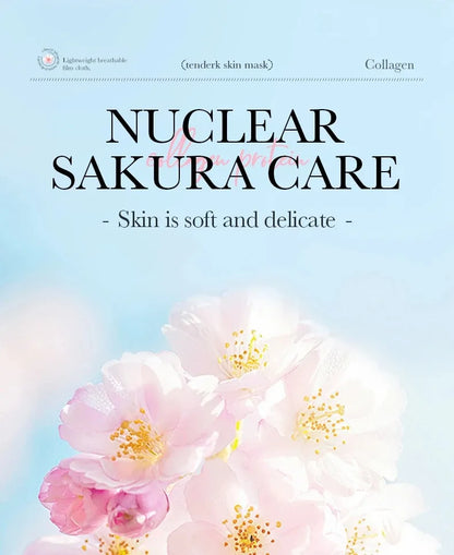 Sadoer Sakura Face Mask Facial Skincare Moisturizing Brightening Hydrating Firming Collagen Facial Masks Face Sheet Mask