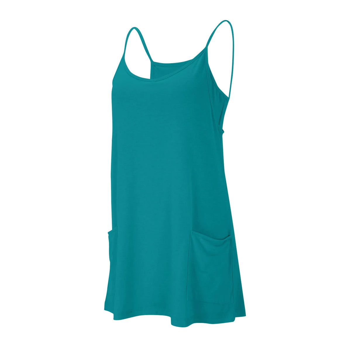 Women's Tennis Dress Solid Color Pocket Sexy Suspender Fake Two-piece Loose Breathable Comfortable Sports Dress