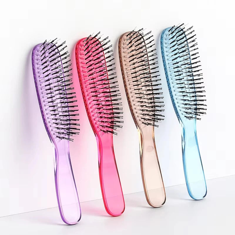 Japanese Premium Head Massager Scalp Brush Hair Massager Shampoo Brush Wet Plastic Detangling Brush Hair Cleaning Comb Rose Gold