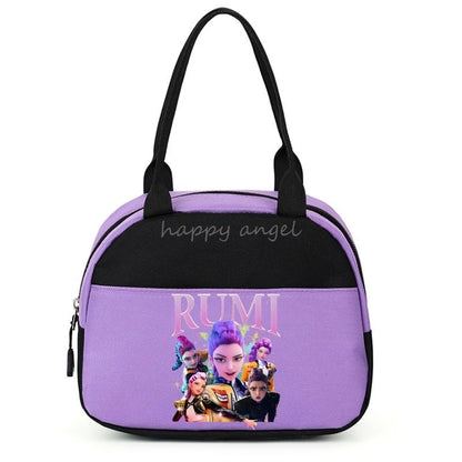 New Lunch Bags KPop Demon Hunters Print Women Men Large Capacity Picnic Drink Thermal Bag Portable Outdoor Food Lunch Handbags