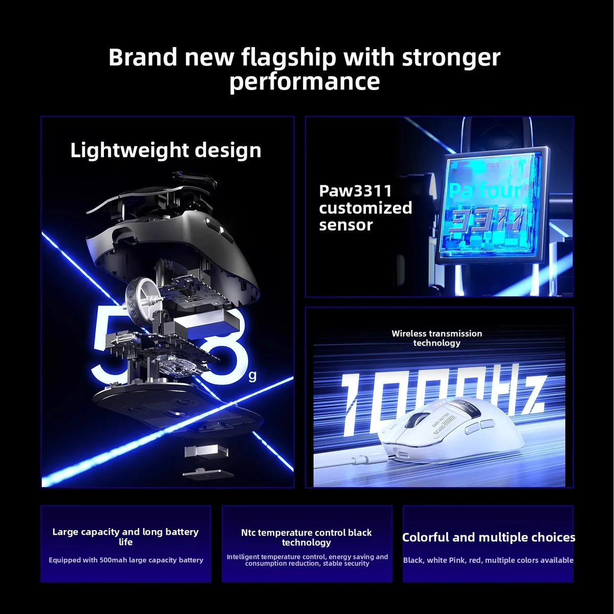 AULA SC650 Wireless Mouse Tri Mode Lightweight Design PAW3311 Sensor 12000dpi 1000Hz gaming mice Customized Pc Accessories gifts