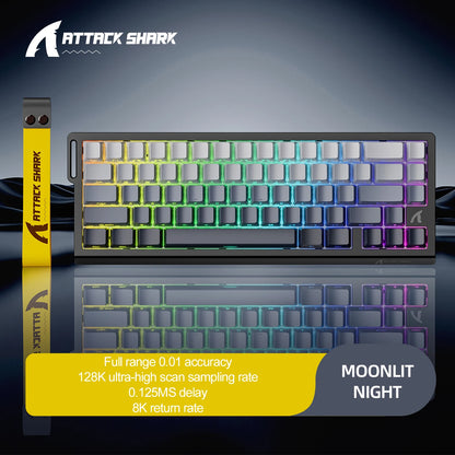 Magnetic Switch Keyboard ATTACK SHARK X68HE Wired and FREEWOLF F68 Wired F68Pro Wireless for Pro Gaming 8K Hz 0.01mm Rapid Trigg