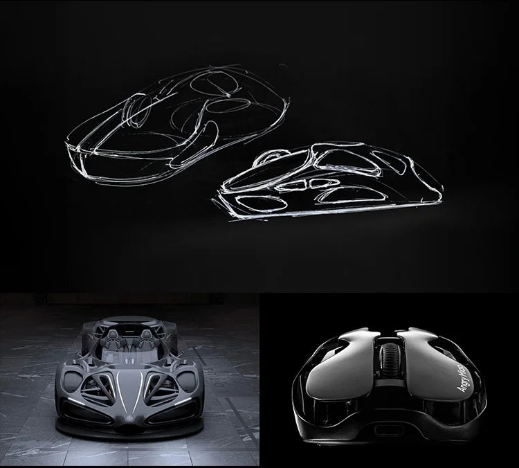 Angry Miao AM Infinity Mouse Tri Mode Wireless Mouse Paw3950 8000Hz Lightweight Hollow Out Magnalium Gaming Mice PC Accessories