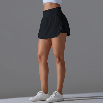 Outdoor Sports Yoga Skirt Badminton Tennis Skirt High Waist Breathable Sweat Skirt Active Athletic Yoga Fitness Skirt Short