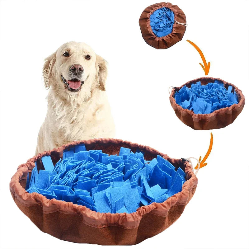 Washable Felt Pet Sniffing Pad Foldable Dog Nosework Feeding Mat Toy Dog Training Natural Foraging Snuff Mat
