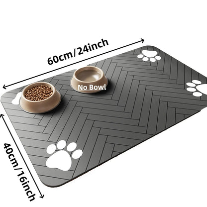S（little kitten ）、M、L bsorbent Pet Feeding Mat, Waterproof Placemat for Dog & Cat Food & Water Bowls, Quick-Dry Rubber Backing
