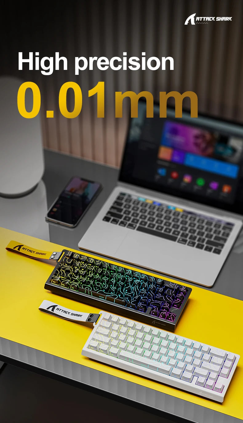 Magnetic Switch Keyboard ATTACK SHARK X68HE Wired and FREEWOLF F68 Wired F68Pro Wireless for Pro Gaming 8K Hz 0.01mm Rapid Trigg