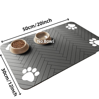 S（little kitten ）、M、L bsorbent Pet Feeding Mat, Waterproof Placemat for Dog & Cat Food & Water Bowls, Quick-Dry Rubber Backing
