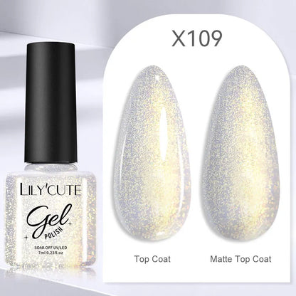 LILYCUTE 5ml Super Bright Silver Metallic Painting Liner Gel Nail Polish Drawing Stripe Graffiti Mirror Pull Line UV Gel Varnish