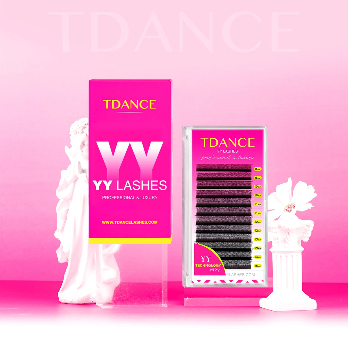 TDANCE 8-15MIX YY Shape Hand Woven Premium Mink Soft Light Natural Eyelashes Extension Makeup Mesh Net Cross False Eyelash