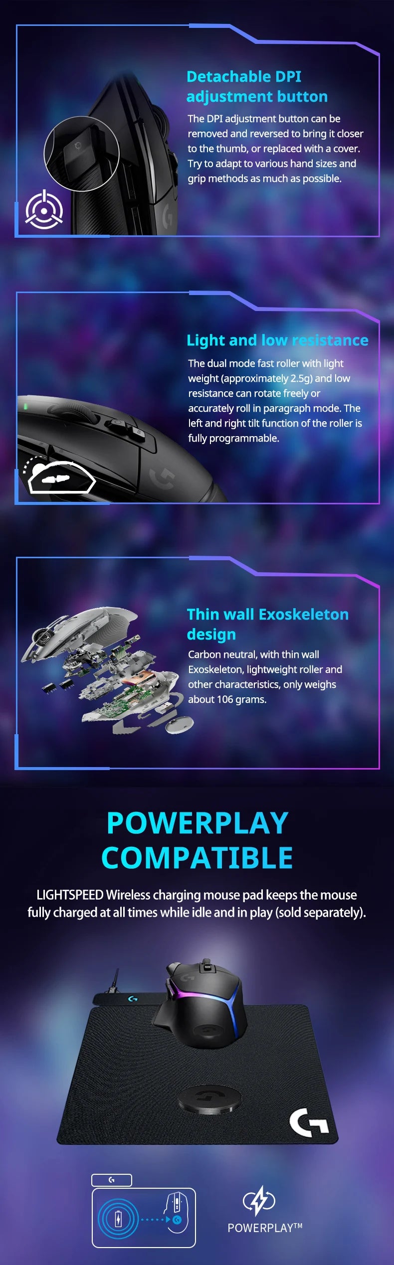 Logitech G502 X PLUS LIGHTSPEED Wireless Gaming Mouse, 25K Hero, 8K Polling, RGB Lighting, Programmable eSports Mouse