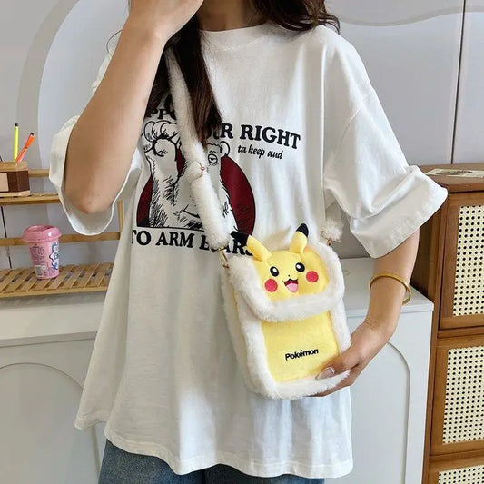 New Cute Pokemon Pikachu Plush Anime Bags Women’s Crossbody Bag Creative Cartoon Decoration Backpack Birthday Gifts Toys