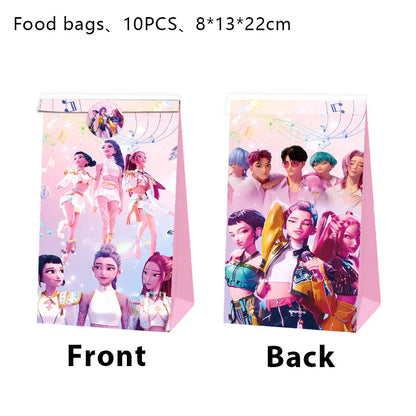 12 PCS Cute Cartoon k-pop Paper Gift Bags with Handles, Sealable Holiday & Party Bags for Candy & Small Gifts  Bullet Points