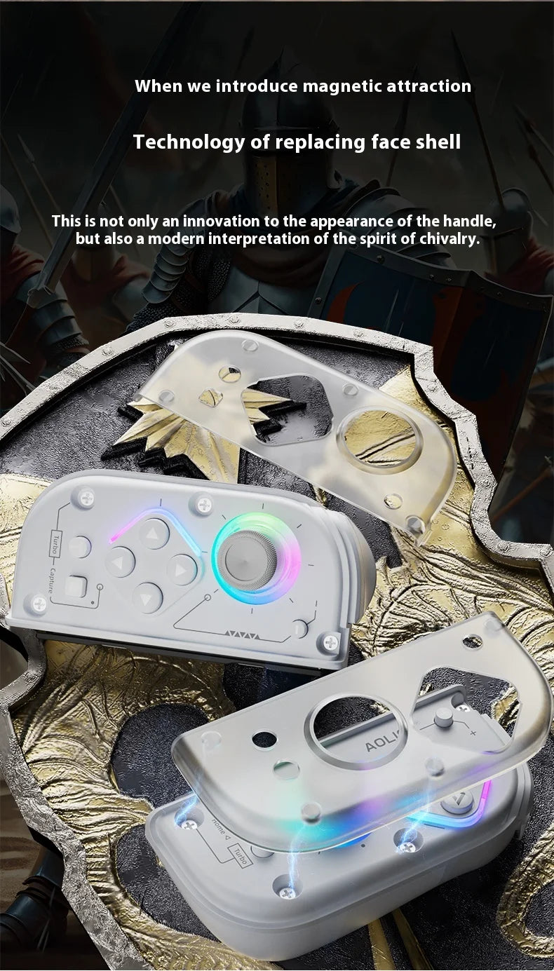 Aolion J20 Knight Wireless Gamepad with Left And Right Switch Hall Joystick Motion Sensing Custom For NS Joycon Game Accessories