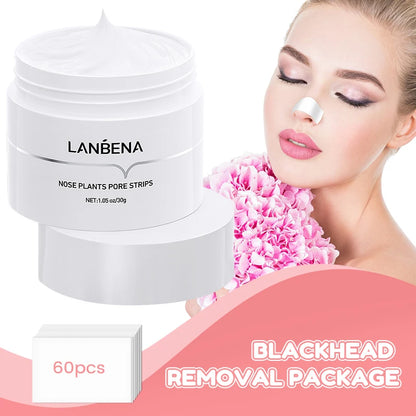 LANBENA Nose Blackhead Remove Mask  Pore Strip Peeling Mask Deep Cleansing Black Dot Remover Acne Patch Skin Care Peel Mask