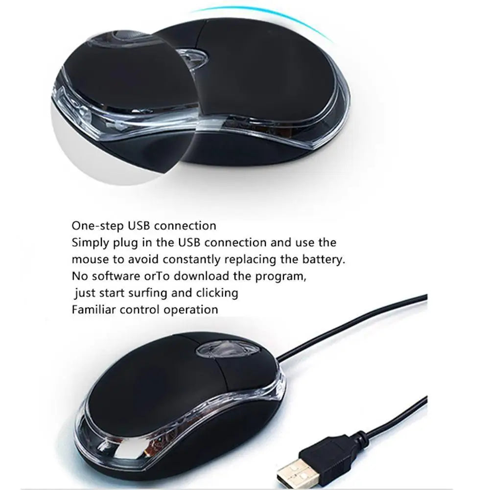 1Pc Wired USB Optical 3-Button Mouse 1000 DPI Wired Mouse For Home Office Use For Laptop And Desktop Computer