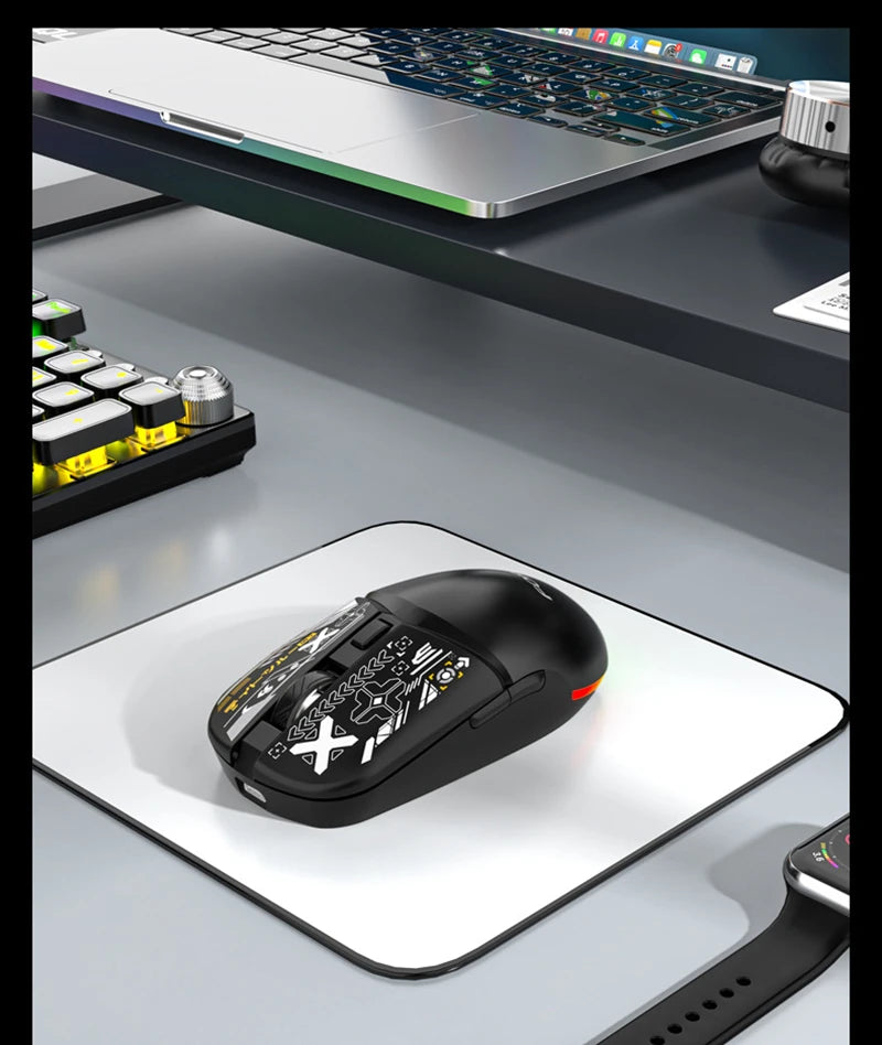 Stylish Lightweight Tri-Mode Bluetooth Wireless Mouse Rechargeable Silent Mouse Low Latency for Gaming Esports Office Work
