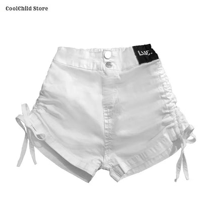 Girls Hip Hop Off Shoulder Crop Top ‌Street Dance Skirts Cargo Pants Children Streetwear Jeans Kids K-pop Girl Group Clothes Set
