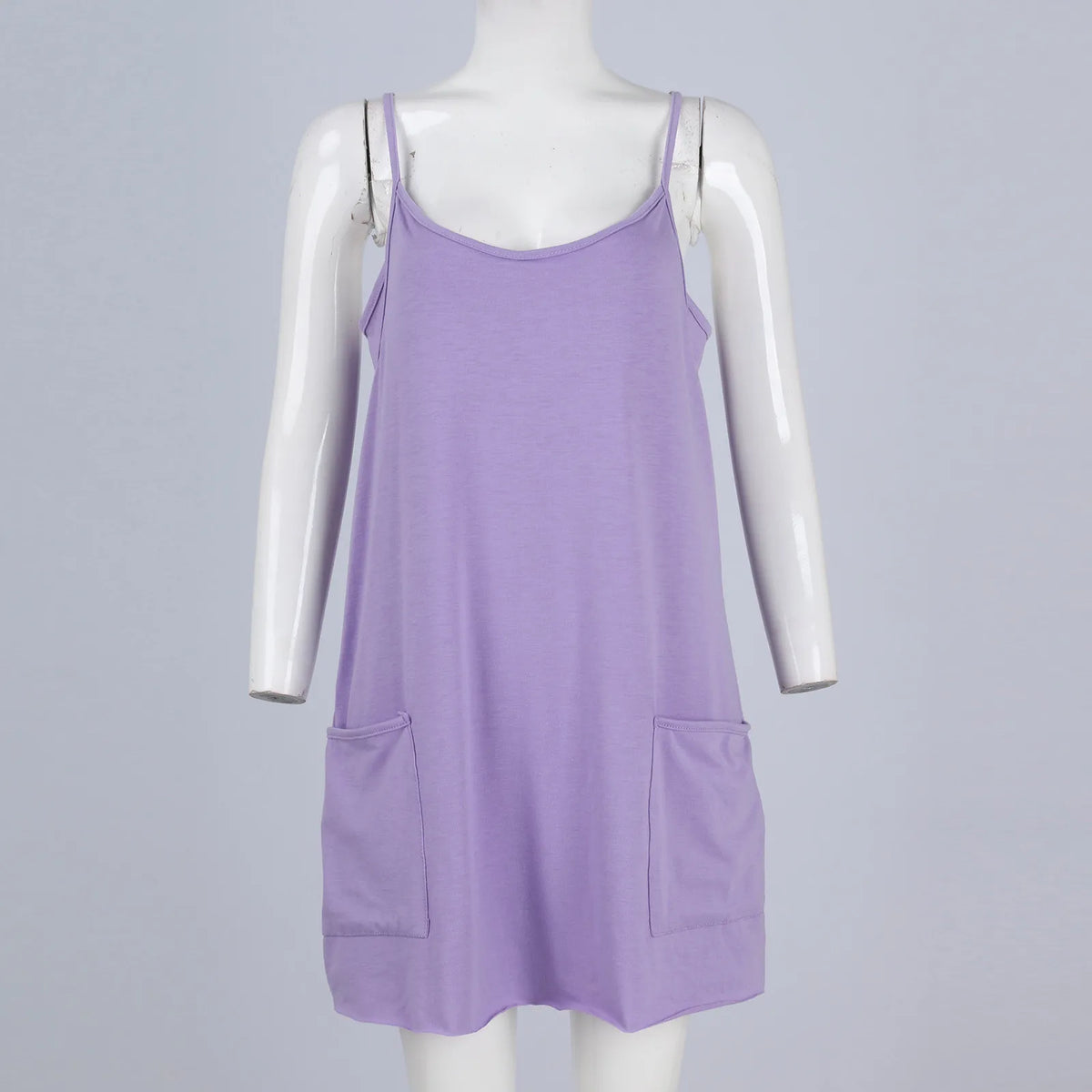 Women's Tennis Dress Solid Color Pocket Sexy Suspender Fake Two-piece Loose Breathable Comfortable Sports Dress