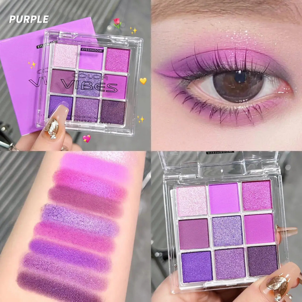 9-Grid Multi-color Eyeshadow Palette Glitter Pearlescent Matte Eye Shadow Shimmer Long Lasting Women Eye Makeup palette Cosmetic