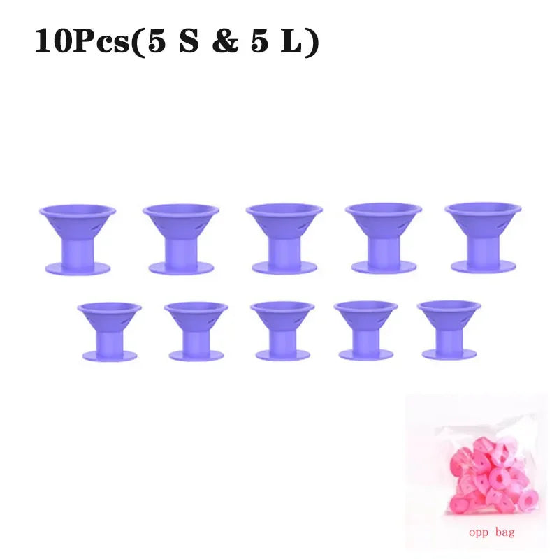 10/20pcs Soft Rubber Hair Curlers Silicone Heatless Hair Rollers Clips No Hurt Hair Rollers Hairdressing DIY Hair Styling Tools
