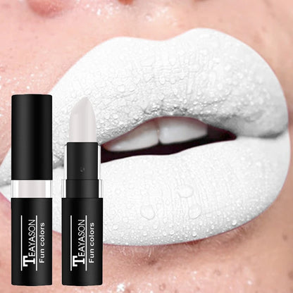 Punk Dark Wine Red Lipsticks Waterproof Easy To Color Makeup Sexy Red Lipstick Matte White Black Lip Gloss Facial Body Painting