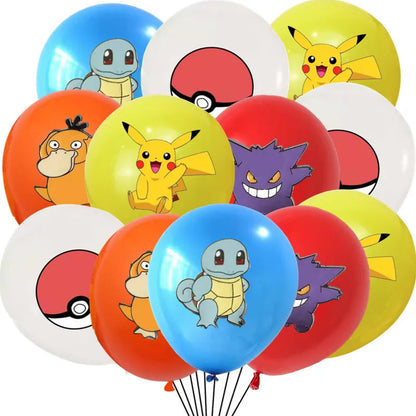 24pcs Pokemon Balloons for Birthday 12inch Cartoon Latex Balloon Birthday Party Round Multi Pikachu Toys Decoration Baby Shower
