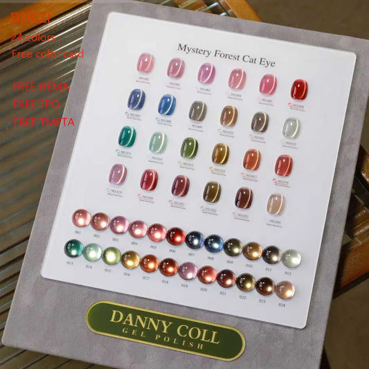 TMPTA/HEMA/TPO Free Magnetic Gel Nail Polish Set With Color Display Cat's Eye Nail Gel Kit Soak Off UV LED Magnet Gel 15ml